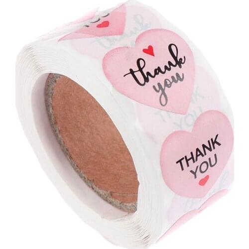 500pcs/roll Thank You Seal Gift Packaging Seals Sticker Paper Round