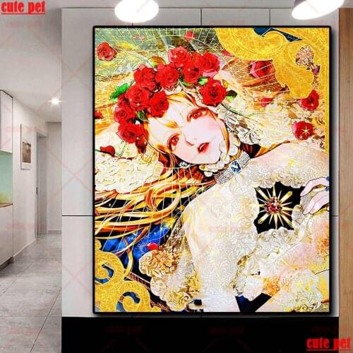 5D Diamond Painting Fantasy rose girl Kits Handmade Needlework DIY Diamond Embroidery puzzle Mosaic Rhinestone Picture Decor