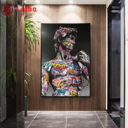 Diamond Embroidery Abstract graffiti portrait art of David Diamond Painting Full Square round drill Mosaic Cross Stitch Wall Art