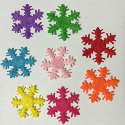 Snowflake appliques 250pcs 24mm random mixed color wedding/christmas decoration /craft diy appliques A044A*5