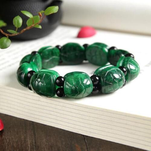 Genuine Jade Tortoise Shell Hand String Dried Green Gold Turtle Trendy Bracelet