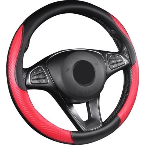 38cm Car Cover Stuurhoes Auto Pokrowiec Na Kierownice Carbon Fiber Leather Steering Wheel Capa Volante Pokrowiec Na Kierownice