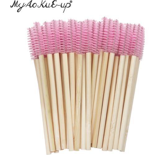 Wooden Makeup Mascara Brushes Wand Disposable Cosmetic Makeup Eyebrow brush Applicator Eyelash Extension Cosmetic Brushes Tools