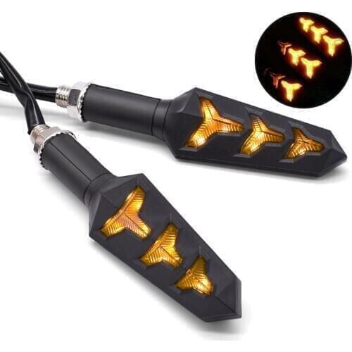 For Kawasaki W800 Z750 ZX6 ZX9R ZXR400 ZZR600 Z1000 Z650 Universal Motorcycle Turn Signals Tail Light LED Flowing Water Lamp 12V