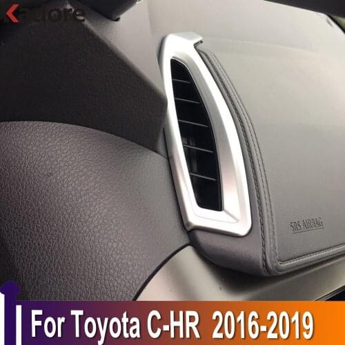 For Toyota CHR C-HR 2016 2017 2018 2019 ABS Matte Car Styling Air Condition Vent Outlet Cover Trim Frame AC Decoration Trims