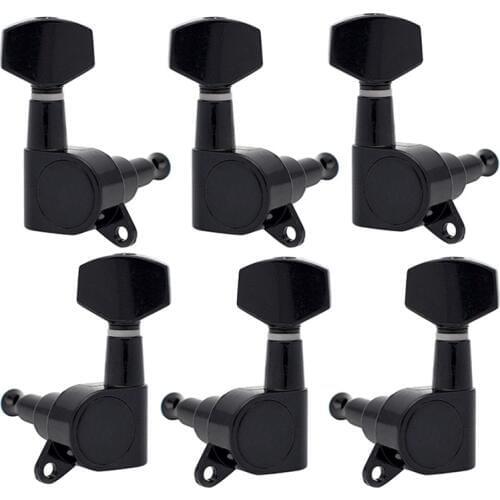 Guitar Sealed Small Peg Tuning Pegs Tuners Machine Heads For Acoustic Electric Guitar Guitar Parts( Black 3R3L)