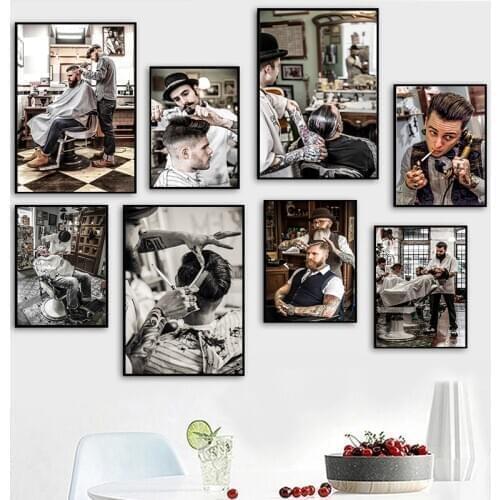 Barber Shop Canvas painting Poster Wall Stickers Home Decoration College Dorm Decoration Poster Cafe Bar Wall Home Decor