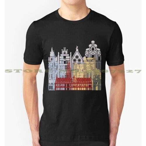 Leuven Skyline Poster Graphic Custom Funny Hot Sale Tshirt