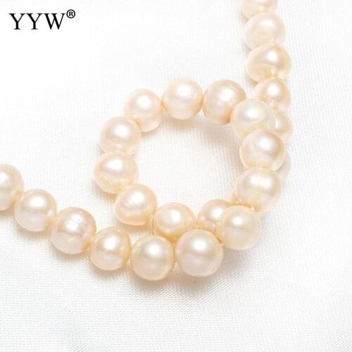 Fashion 8-9mm Potato Shape Natural Pearl Beads Necklace For Women Girl Freshwater Pearl Necklace Jewelry Making Diy 15 Inch