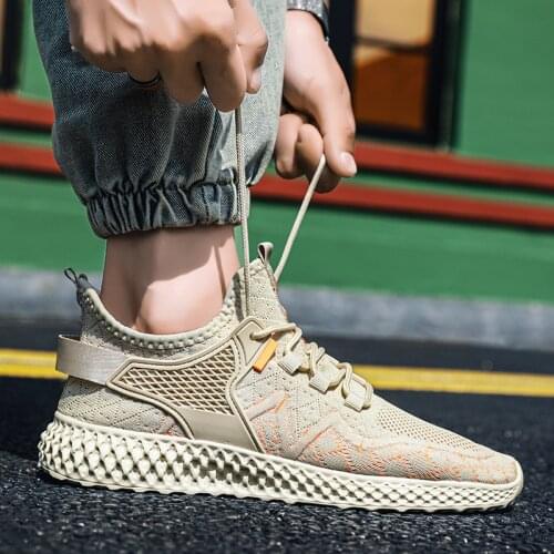 2021 New Fashion Casual Mens Sports Shoes Breathable Lace-Up Mens Mesh Shoes Non-Slip Mens Vulcanized Shoes 39-46