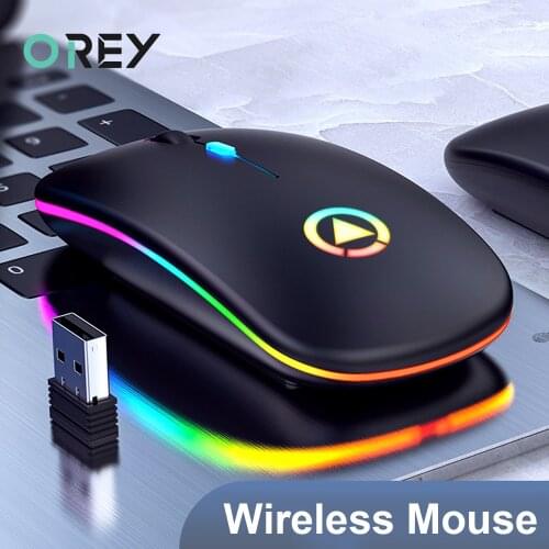 2.4G Silent Wireless Mouse 1600DPI RGB LED Backlit Gaming Mouse For Macbook Pro Xiaomi Lenovo Ergonomic Computer PC Gamer Mouse