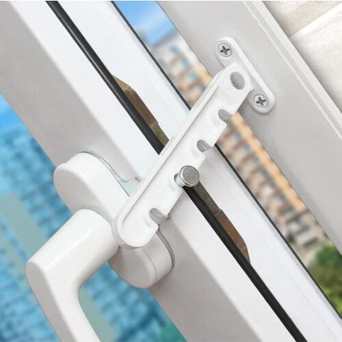 New Window Limiter Latch Position Stopper Casement Wind Brace Home Security Door and Windows Sash Lock Child Safety Protection