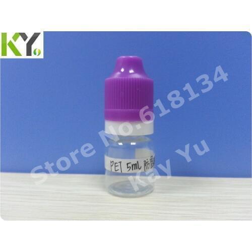 Wholesale Free shipping 5ml PET tamper evident cap with childproof lock plastic bottle 5000pcs E-cigarette bottle