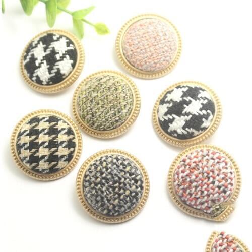 5PCS 30MM World Famous Classic Brand Buttons Garment Accessories DIY Materials High Quality Weaving Fabric Button