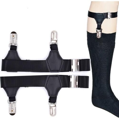 Fashion Accessories Mens Garter Belt Elastic Adjustable Adult Sock Clips Body Harness Tight Suspender Strap Leg Harness Bondage
