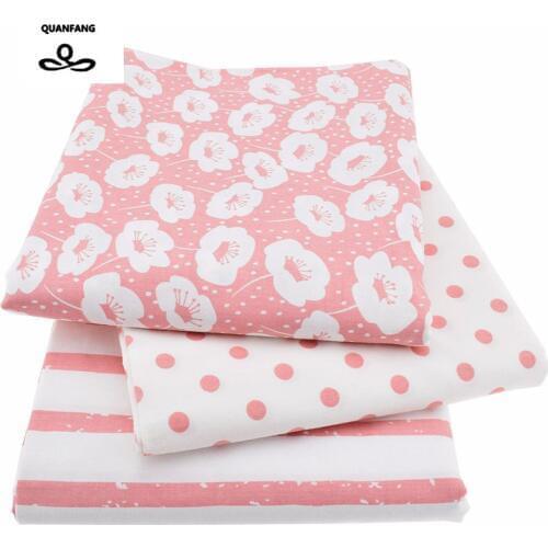QUANFANG Printed Twill Cotton Fabric For patchork Sewing Quilting/Baby Children Bed Sheet/Sleepware/Curtain/ Material Half meter