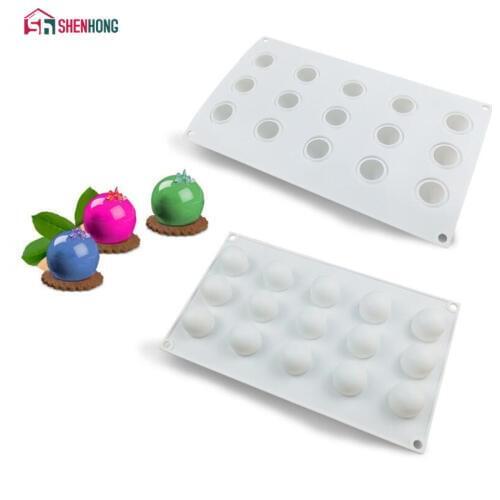 SHENHONG 15 Holes Dessert Ball Silicone Cake Decorating Mold For Baking Mould Dessert Mousse Pastry Pan Bakewar Chocolate Mold