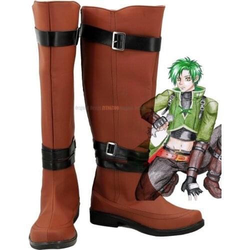 Sothe Shoes Cosplay Fire Emblem: Radiant Dawn Sothe Cosplay Brown Shoes Long Boots Custom Made Any Size
