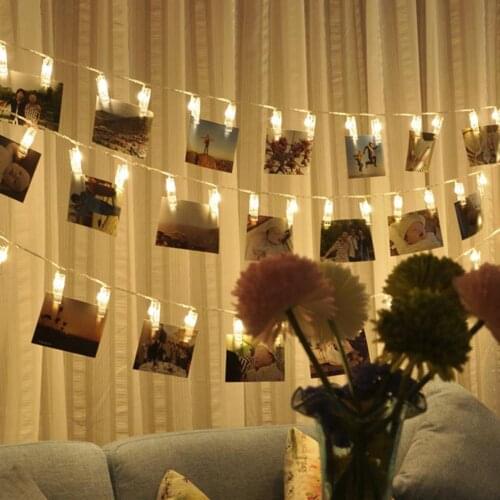 Wedding Decoration Starry Photo Holder String Lights Book Room Decor Clip Window Christmas Centerpieces Battery 1Set/Bag