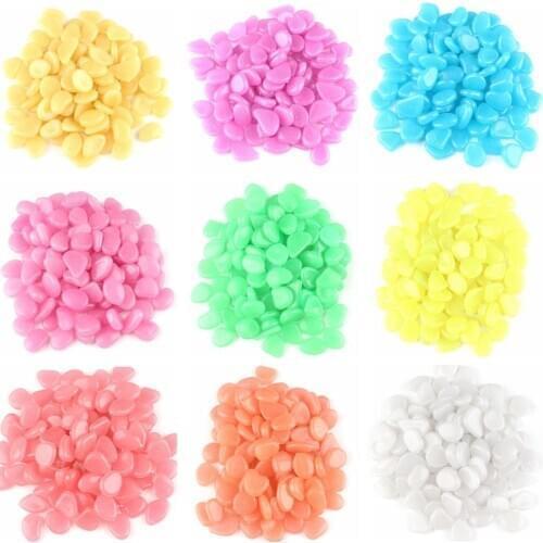 Courtyard Decoration Luminous Colored Stones Fish Tank Garden Aquarium Sidewalk Dark Glowing Pebbles Garden Decor