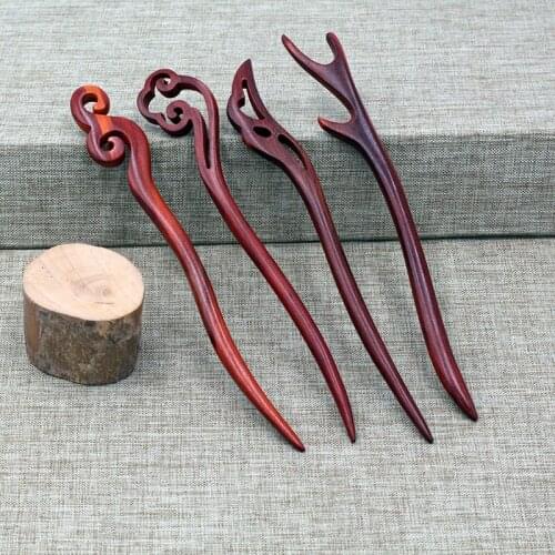 20pcs Vintage Carved Wood Hair Sticks Women Girl Han Chinese Clothing Chopsticks Hairpin Handmade Hair Clips Party Gift