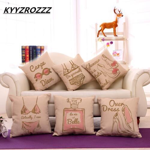 High-heeled shoes perfume bottles Home Decorative Throw Cushion Cover Pillow Case cushions for car Sofa Chair almofada cojines