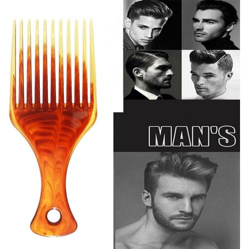 Barbershop High Quality Amber Hair Comb Insert Afro Hair Pick Fork Comb Brush Gear Comb For Curly Afro Hair Styling Tools