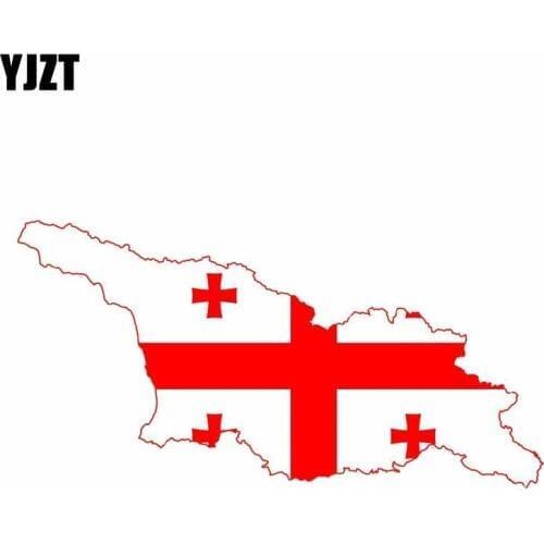 YJZT 14.5CM*7.3CM Creative Car Styling Georgia Flag Map StickerS Motorcycle Car Accessories 6-0849