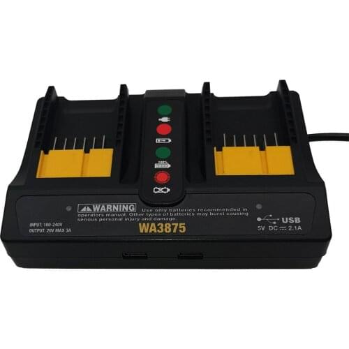 Charger for Worx WA3875 20V 18v Li-ion battery 2.0A/3.0A charger for Worx WA3520 WA3525 WA3578 WA3575 WA3742 EU Plug