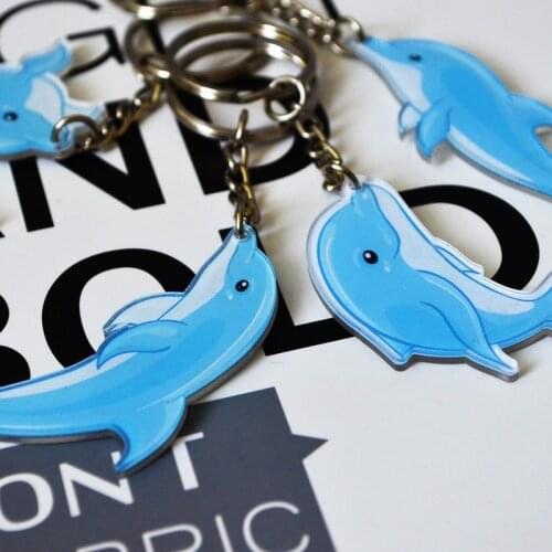 Animal Keychain Dolphin Man Key Chain Acrylic Women Key Holder Couples Keyring Cartoon Kids Key Ring Pendant Zinc Alloy Llaveros