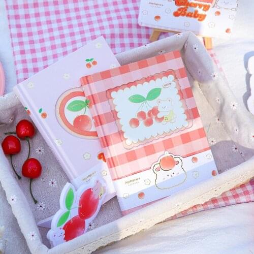 "Cherry Baby Hard Cover" Journal Diary Cute Notebook Kids Student Notepad Study Planner Memo