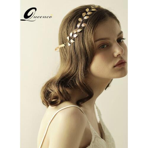 Golden color/ Leaf Vine Bridal Headpiece Tiara Delicate Wedding Wreath Headband Floral Hair Jewelry