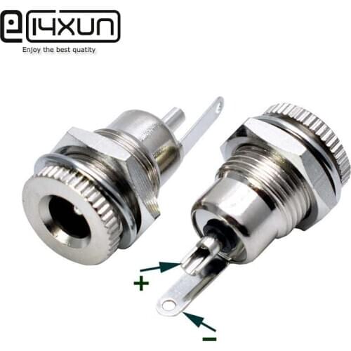 1/2/5pcs DC099 5.5 mm x 2.1mm / 5.5x2.5mm DC Power Jack Socket Female Panel Mount Connector metal 5.5*2.1 5.5*2.5
