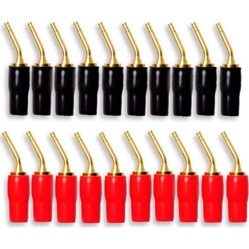 10-Pair 2mm Banana Plug Pin Screw Type, Audio Speaker Cable Connector Copper Gold Plated