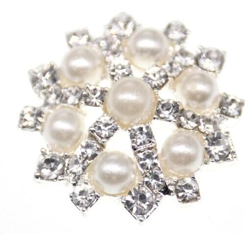 100pcs/25mm Round Flatback Rhinestone Buttons Wedding Invitation Card Decoration Shiny Buckle
