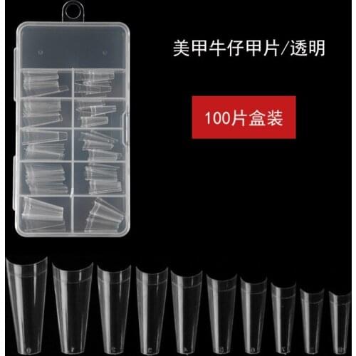 100 Pcs Natural transparent False Sticker Decoration For Finger Acrylic Tips Nail Art Tips