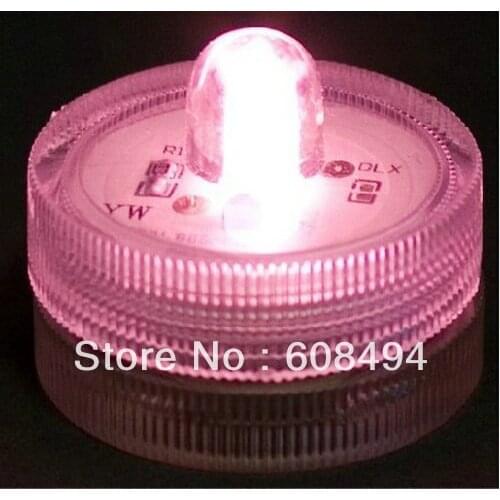 120pcs SUPER Bright Single Submersible Waterproof Led Tea Light for Wedding Floralytes/Christmas/Valentine party - COLOR PINK