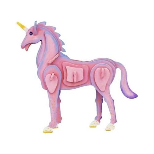 Robotime Boyamalı 3D Wooden Puzzle Unicorn