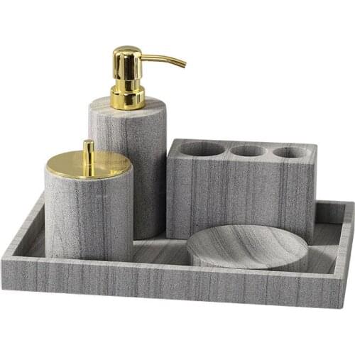 Marble bathroom set wash set light luxury wind brush cup Wash Cup bathroom five piece set