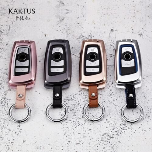 Car Aluminum Alloy Metal Key Case Buckle Protection Cover for Bmw