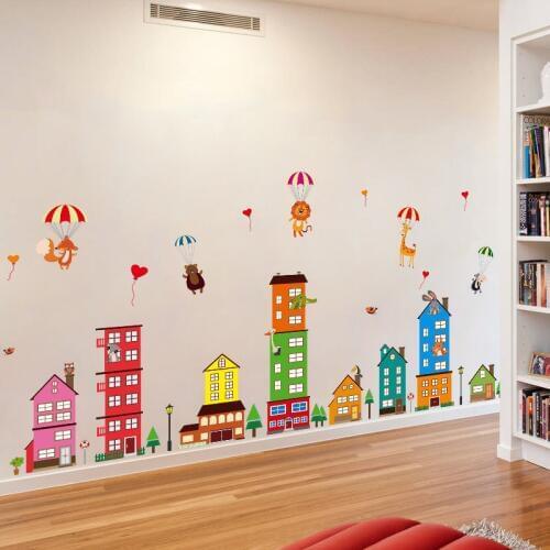 120*210cm Large Cartoon Animal Kids Wall Sticker Childern Baby Boy Girl Room Home Decor Poster Nursery Mural Art