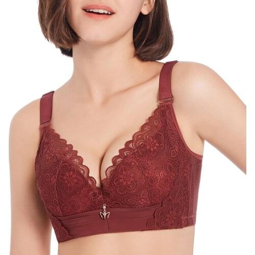 New Deep V Lace Bra Minimizer Female Sexy Lingerie Full Cup Ultra Thin Bras For Big Breast Women Underwear Brassiere C D E