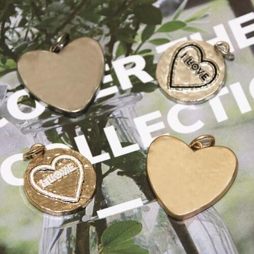 10Pcs High-End Love Jewelry Decoration C Button Sewing Women Jacket Set Gold Metal Button DIY Sewing Pendant Necklace