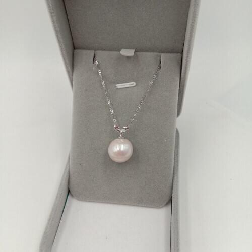 18 inch 925 silver wave chain pearl pendant necklace,100% nature freshwater pearl in 14-17 mm big perfect round,AA grade