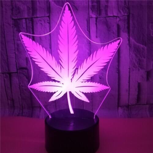 Leaves 3d Colorful Night light Pattern Customized Led Night LightTouch Remote Control 3d Small Table 3d Lamp