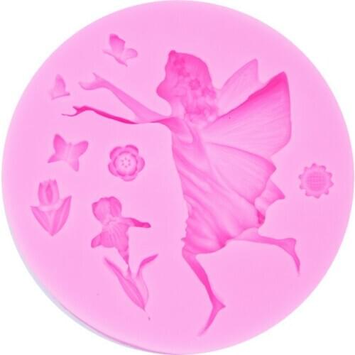 Wings Girls Silicone Mold Flower Clay Fondant Chocolate Mold 15-681