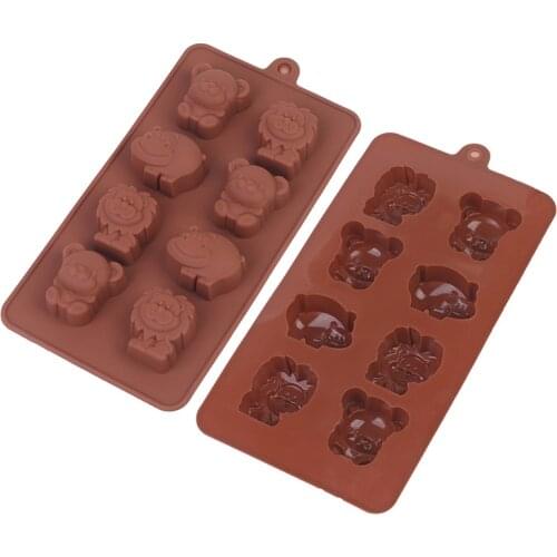 Animal Silicone Mold Hippo Lion Bear Shape Chocolate Soap Cake Decorating DIY Kitchenware Bakeware Ice Mold Baking Tools/1Pcs