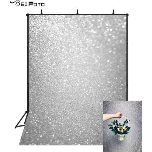 BEIPOTO Photography backdrop for photo Studio Senior Art fabric Background Twinkle glitter silver boken Shinning photographic