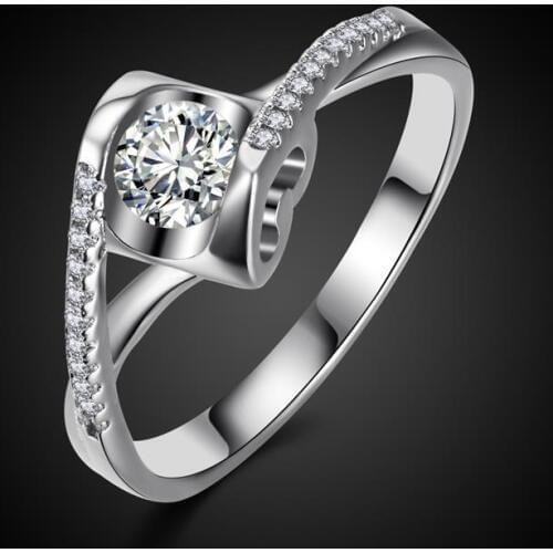 Hainon Silver Color Rings For Women Wedding Jewelry Bijoux Zirconia Vintage Lady Engagement Bague Bijouterie Engagement Rings