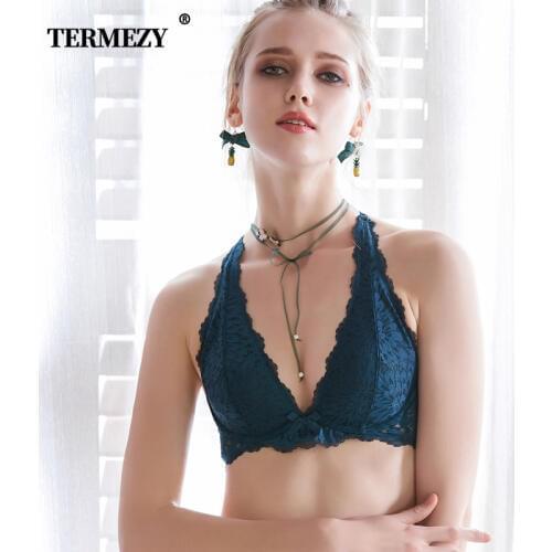TERMEZY Thin Cup Lingerie Embroidery bra And Panty Set Lace Women Underwear push up Bra Set Exquisite brassier For Female
